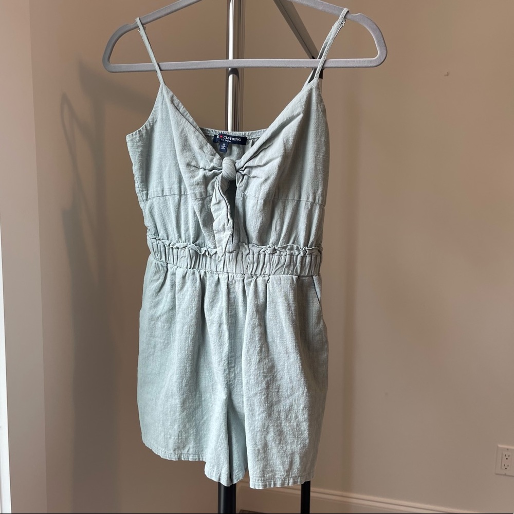 Brandy Melville Light Blue Tie-Front Romper